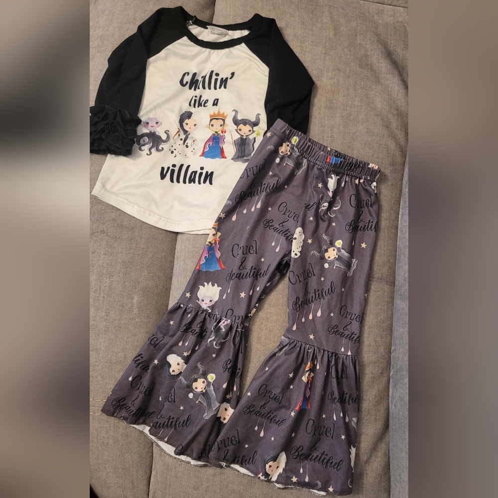 Chillin' Villain Kids Pajama Set - Black and White